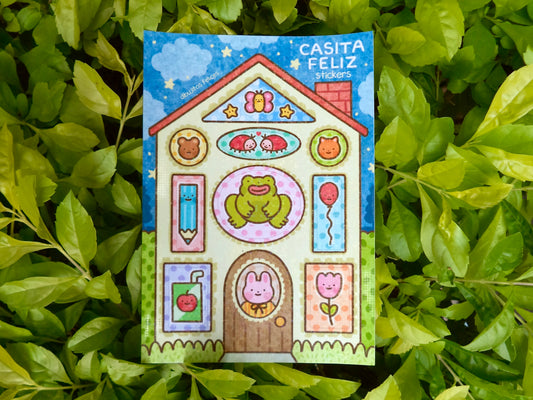 Planilla de stickers: Casita Feliz